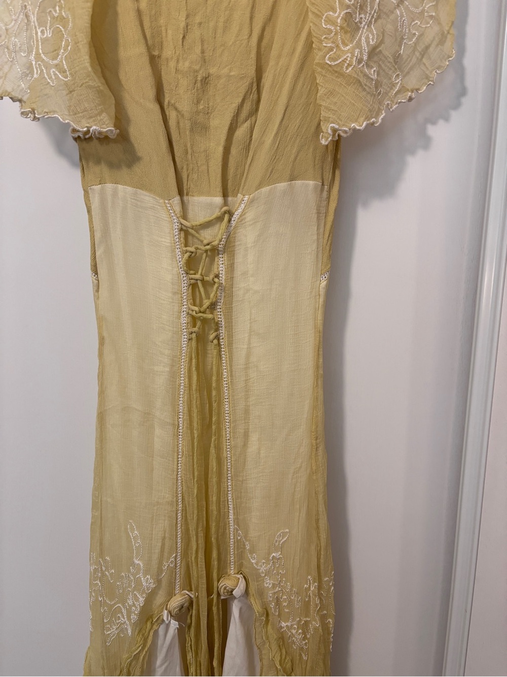 Nataya Edwardian Midi Dress Size S Flutter Sleeves Layers Babydoll Corset Floral - Picture 5 of 16